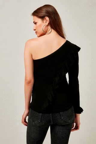 Top asymétrique - Noir