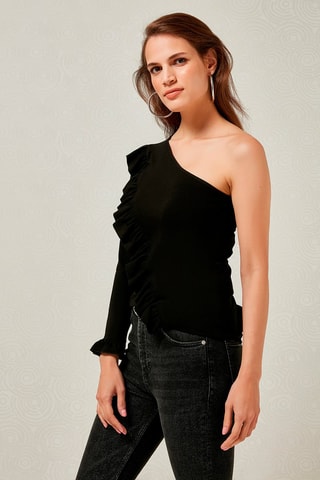 Top asymétrique - Noir