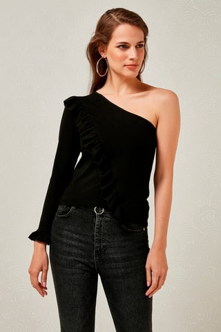 Top asymétrique - Noir