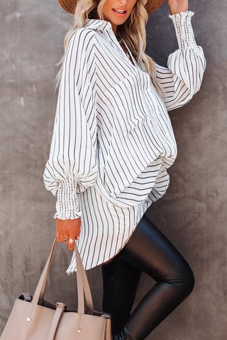 Chemisier - Blanc et gris