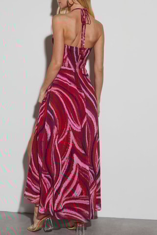 Robe longue - Bordeaux et rose