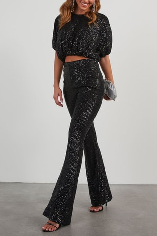 Pantalon taille haute - Noir