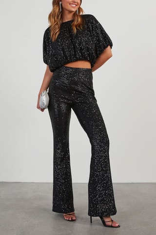Pantalon taille haute - Noir