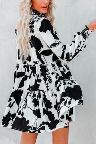 Robe volantée - Blanc et noir