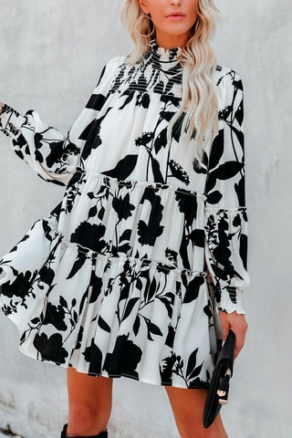 Robe volantée - Blanc et noir