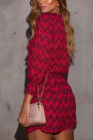 Robe portefeuille - Noir et rouge