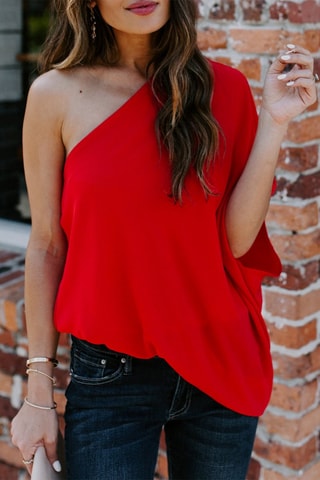 Blouse asymétrique - Rouge