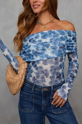 Blouse - Bleu et écru