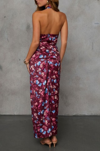 Robe longue - Rouge et bleu