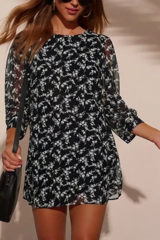 Robe droite - Blanc et noir