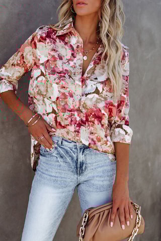 Chemisier - Blanc et rose