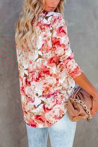 Chemisier - Blanc et rose