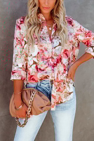 Chemisier - Blanc et rose