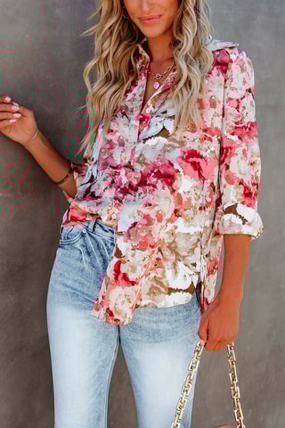 Chemisier - Blanc et rose