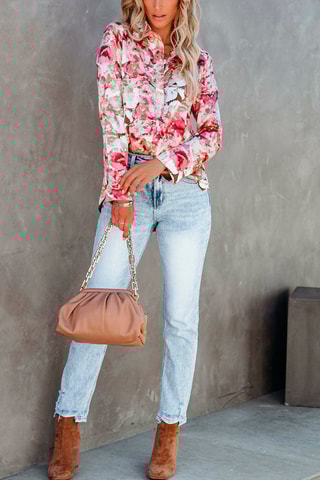 Chemisier - Blanc et rose