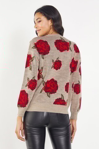 Pull - Beige et rouge
