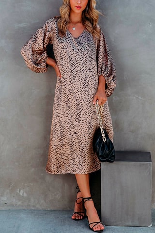 Robe midi - Noir et rose