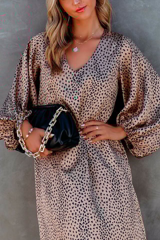 Robe midi - Noir et rose