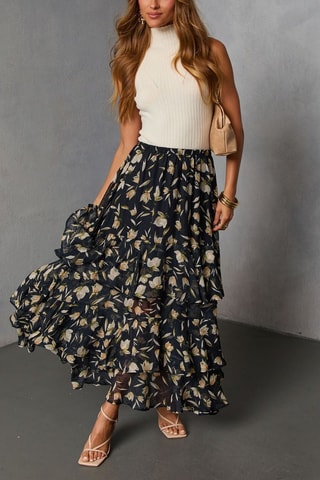 Jupe volantée - Blanc et noir