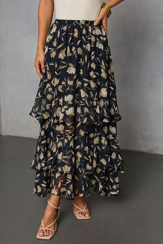 Jupe volantée - Blanc et noir