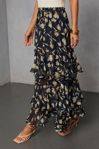 Jupe volantée - Blanc et noir