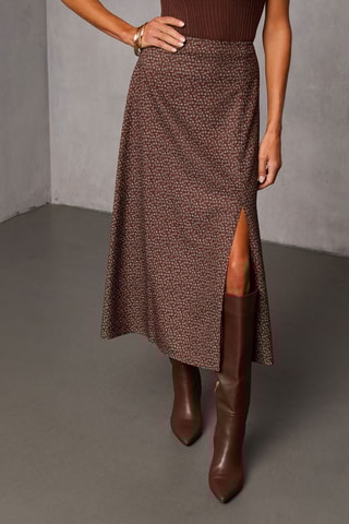Jupe midi - Marron