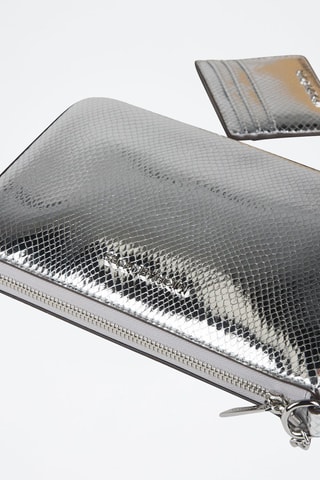 Sac porté épaule et porte-cartes - Argenté