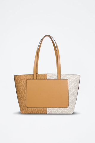 Cabas Jet Set - Camel et blanc