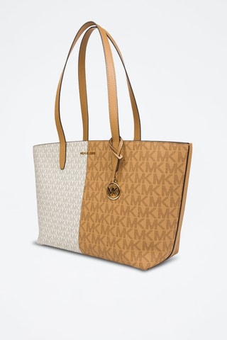 Cabas Jet Set - Camel et blanc