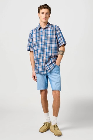 Spijkershort Texas - Lichtblauw