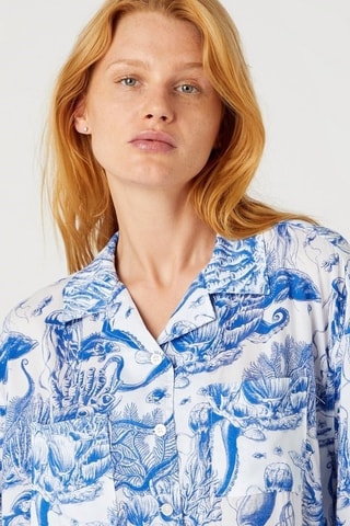 Blouse Lounge - Petrolblauw