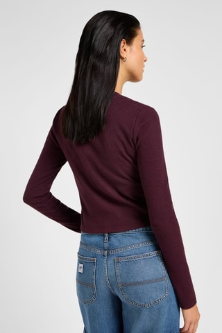 Crop top Velvet - Bordeauxrood