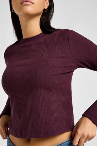 Crop top Velvet - Bordeauxrood