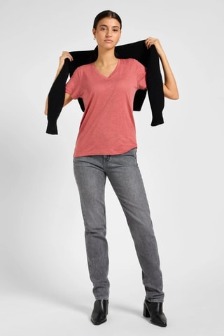 Linnen T-shirt - Gemêleerd Roze