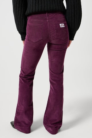 Velours Broek Flare - Paars