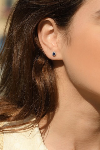 Puces Etoile Or blanc, diamants et saphirs