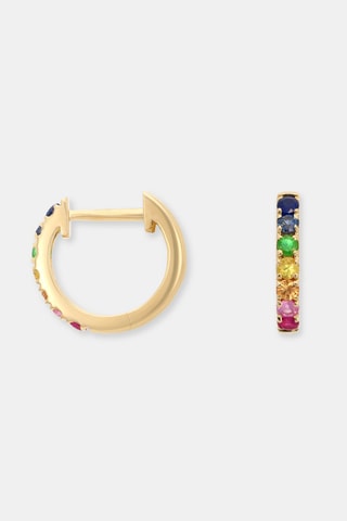 Créoles Colorful Love - Or jaune et saphirs