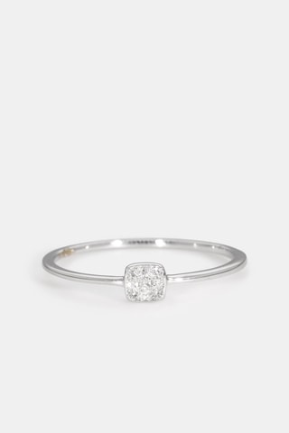Bague Carré de lumière - Or blanc et diamants