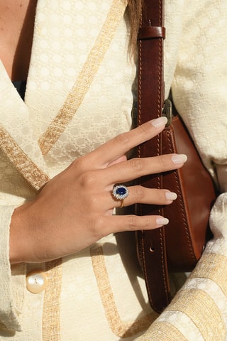 Bague Soleil Bleu Or jaune, topaze et saphir