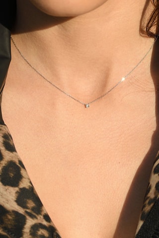 Collier Solitaire - Or blanc et diamant
