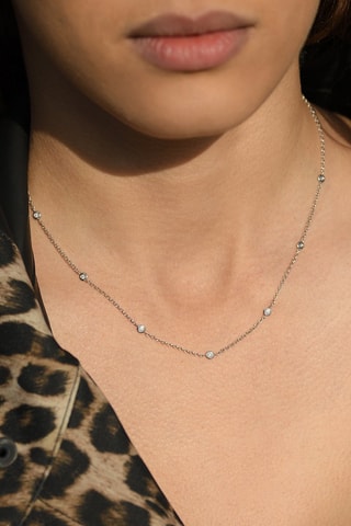 Collier Sunshine - Or blanc et diamants