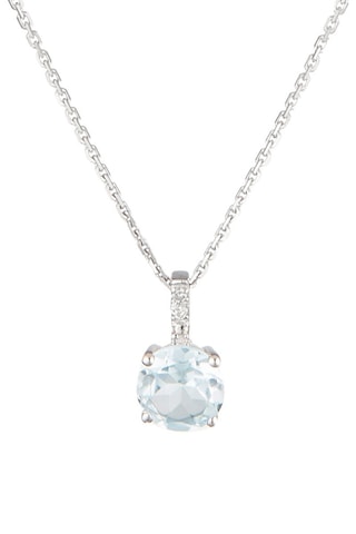 Pendentif Blue light - Or blanc, diamants et topaze