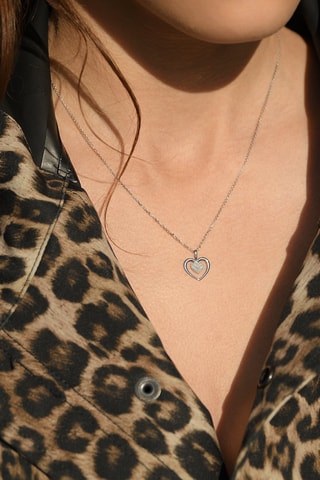 Pendentif Coeur Tendresse - Or blanc et diamants