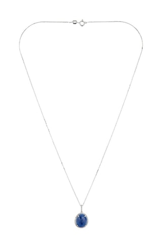 Pendentif Bermudes Nouvelles - Or blanc, diamants et saphir 