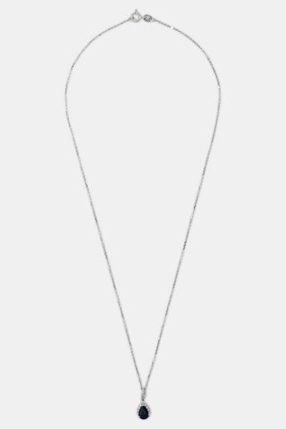 Pendentif Carolina - Or blanc, diamants et saphir 