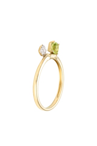 Ring Darling Peridot - Geelgoud, Diamanten en Peridoot