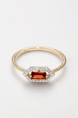 Bague Isaline - Or jaune, diamants et grenat