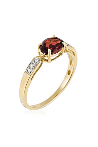 Bague Grenade - Or jaune, diamants et grenat