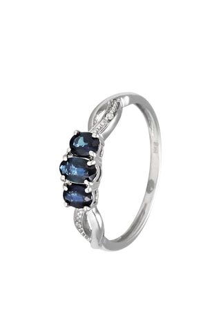 Bague Trio Azul - Or blanc, saphirs et diamants