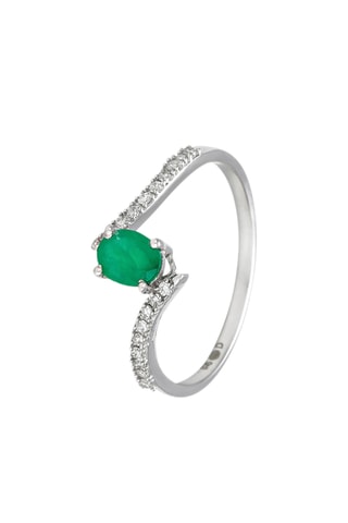 Ring Belle Emeraude - Witgoud, Diamanten en Smaragd